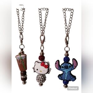 Hello Kitty & Stitch Charm For Tumbler Handle